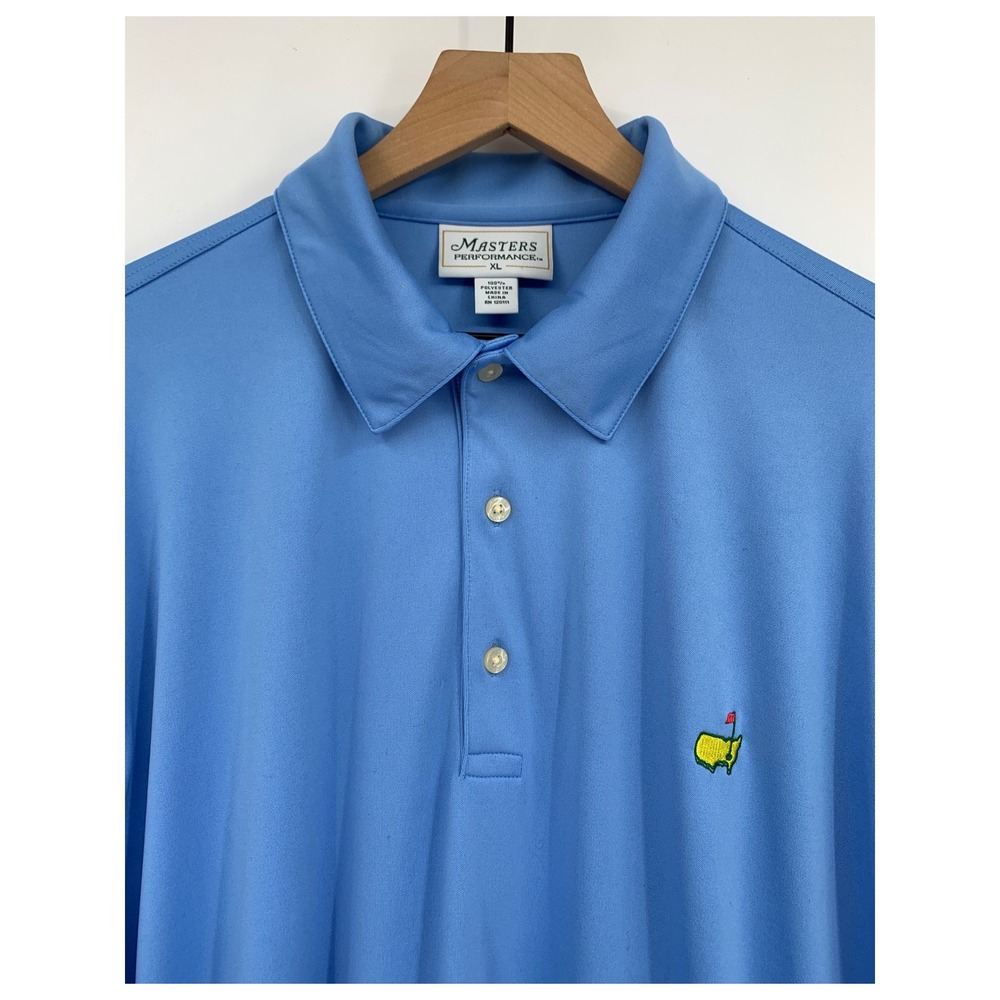 Masters Performance Polo Shirt Mens XL Blue Short Sleeve Golf Sportswear